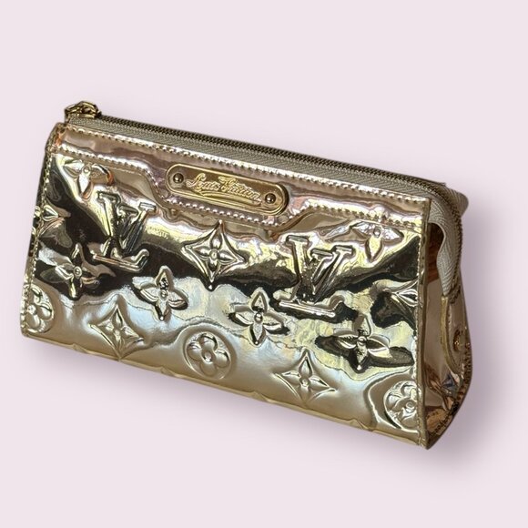Louis Vuitton Monogram Miroir Gold Cosmetic Pouch With Dust Bag - Picture 2 of 10